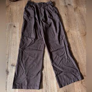 Reformation Brown Pinstripe Wide-Leg Trousers Size 4